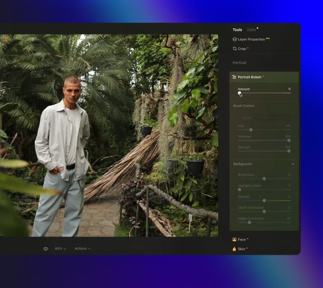 Luminar Neo features: Portrait Bokeh AI - Create a dreamy bokeh effect