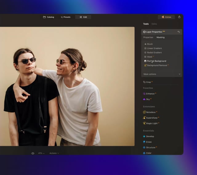 Luminar Neo features: Portrait Background - Experiment with fun portraits