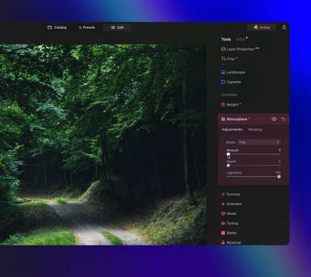 Luminar Neo features: Atmosphere - Add a unique mystical mood